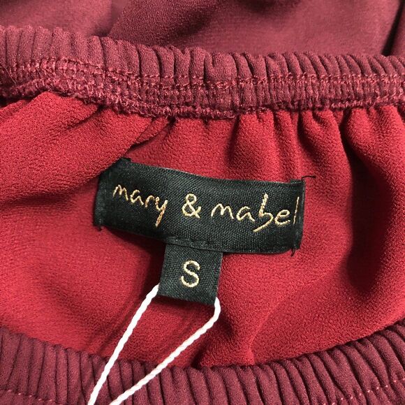 NWT!! Mary & Mabel Dress Size Small Off The Shoulder Maroon Sleeveless Dress - Picture 8 of 10